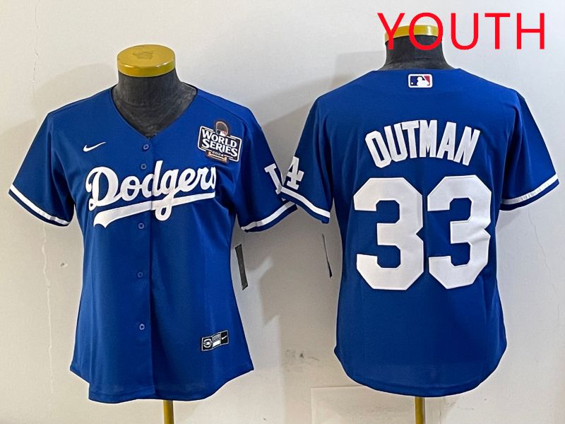 Youth Los Angeles Dodgers #33 Outman Blue Game 2025 Nike MLB Jersey style 5